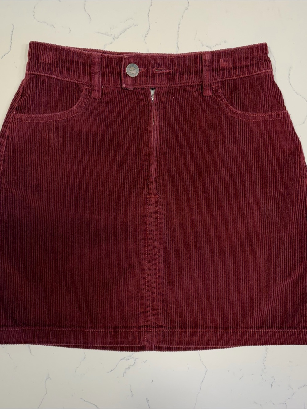 Hollister Corduroy Mini Skirt in Burgundy